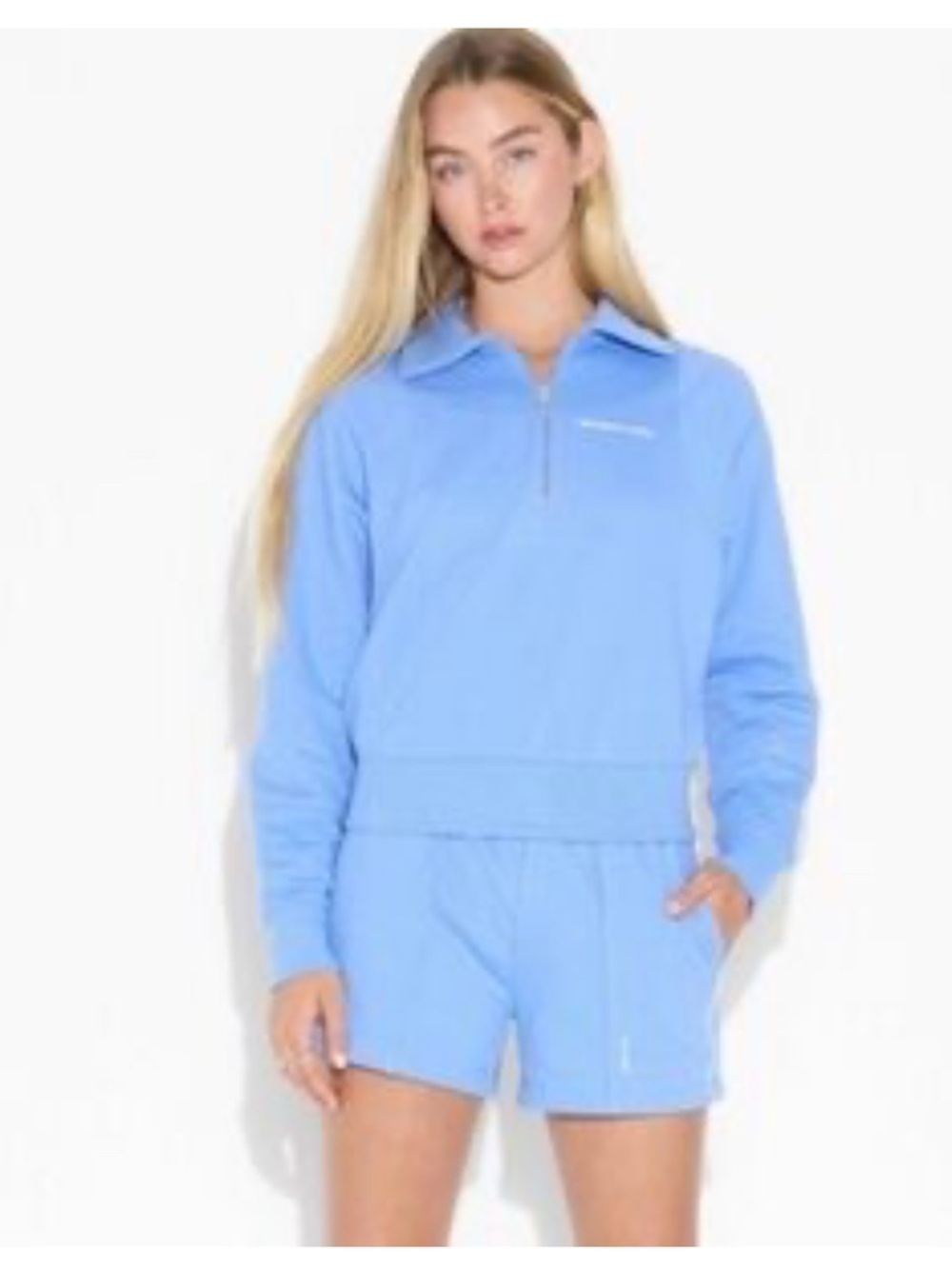 NWT-Medium  Half-Zip 
Oversized Cropped Sweatshirt 
- I love sports, no joke.'